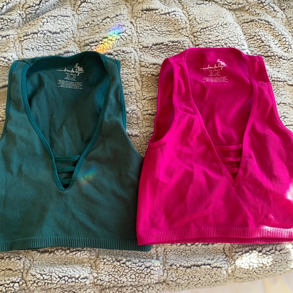 Set of Free People Intimates Crop Tops